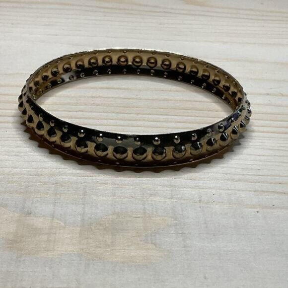 Silver Tone Studded Bangle Bracelet - Picture 3 of 4